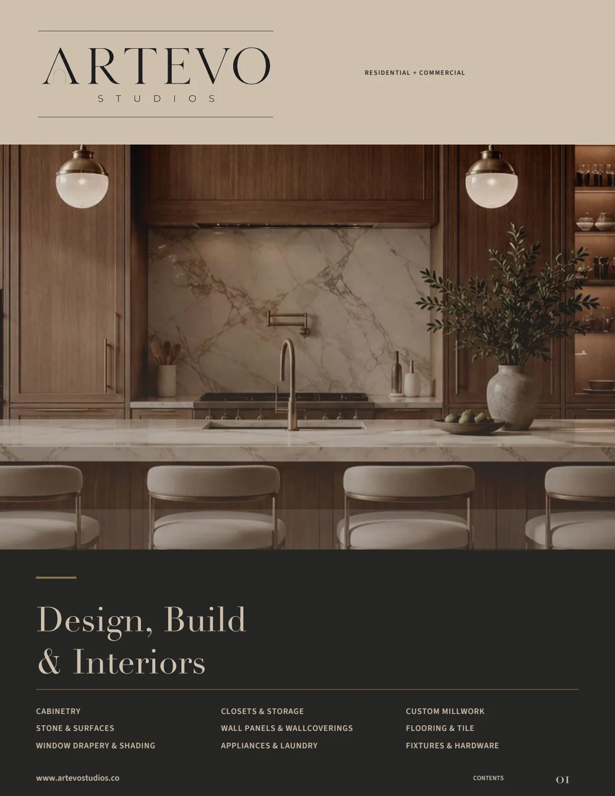 Design, Build & Interiors, original Artevo catalogue page 1